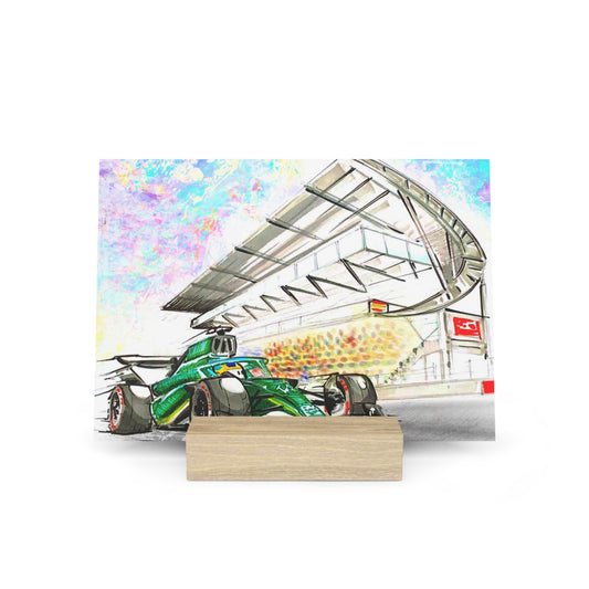 Fernando Alonso Barcelona Grand Prix - Card with Stand